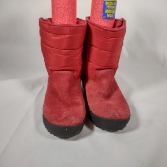 Lands' End Red Suede Boots Women Size 6.5 394102 Winter Boots Insulated - Picture 5 of 9